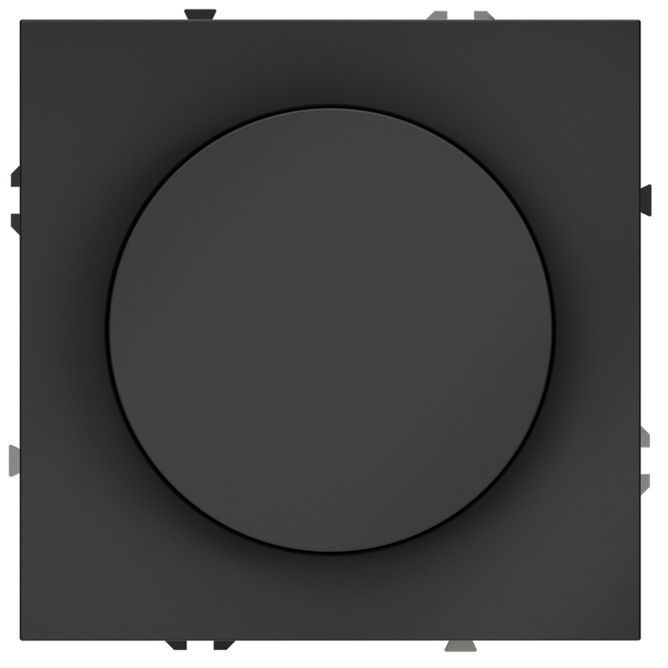 Светорегулятор встраиваемый VOLTUM S70 поворотно-нажимной 600 Вт, (графит) фото 1 — Дзинь ля-ля