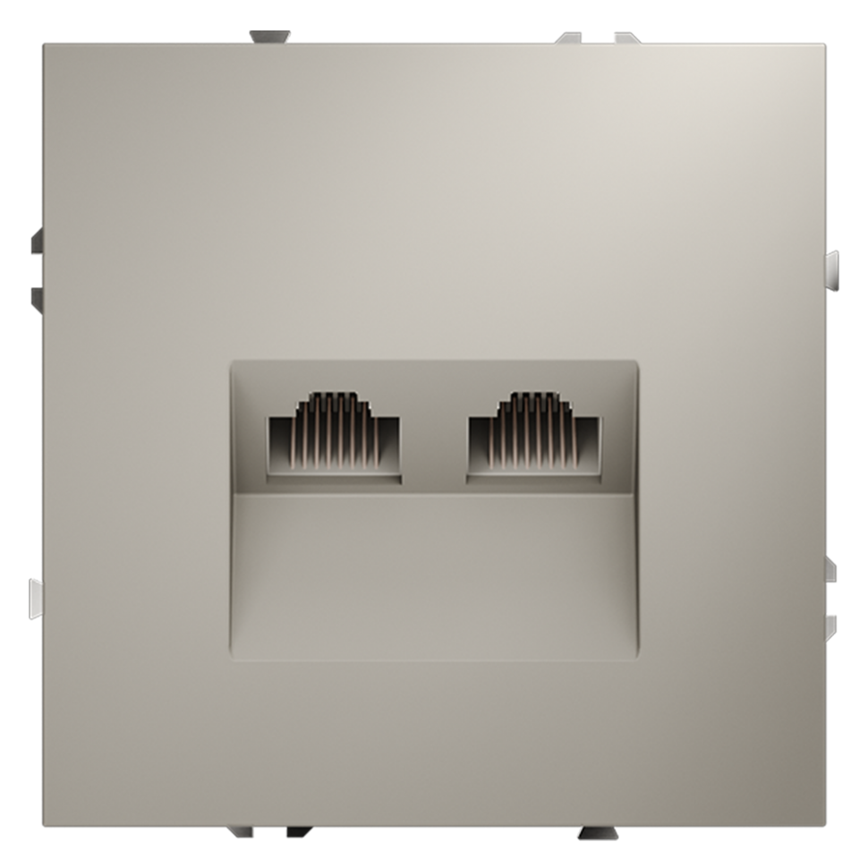 Розетка компьютерная встраиваемая VOLTUM S70 двойная RJ45+RJ45 кат.6, (кашемир) фото 1 — Дзинь ля-ля