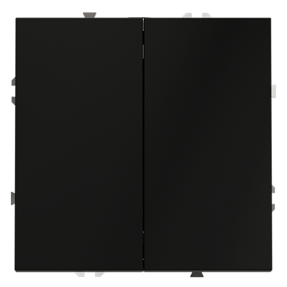 Проходной переключатель встраиваемый VOLTUM S70 двухклавишный 10А, (черный матовый) фото 1 &mdash; Дзинь ля-ля