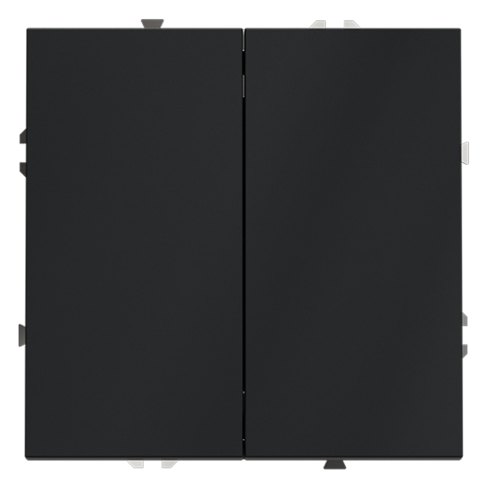 Выключатель с самовозвратом встраиваемый VOLTUM S70 двухклавишный 10А, (графит) фото 1 &mdash; Дзинь ля-ля