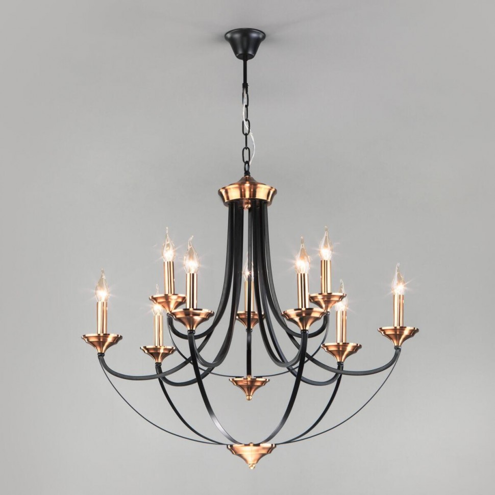 Подвесная люстра Eurosvet Lazzaro 60098/9 черный фото 1 &mdash; Дзинь ля-ля