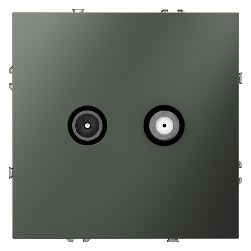 Розетка телевизионнная встраиваемая VOLTUM S70 оконечная TV+SAT, (титан) фото 1 — Дзинь ля-ля