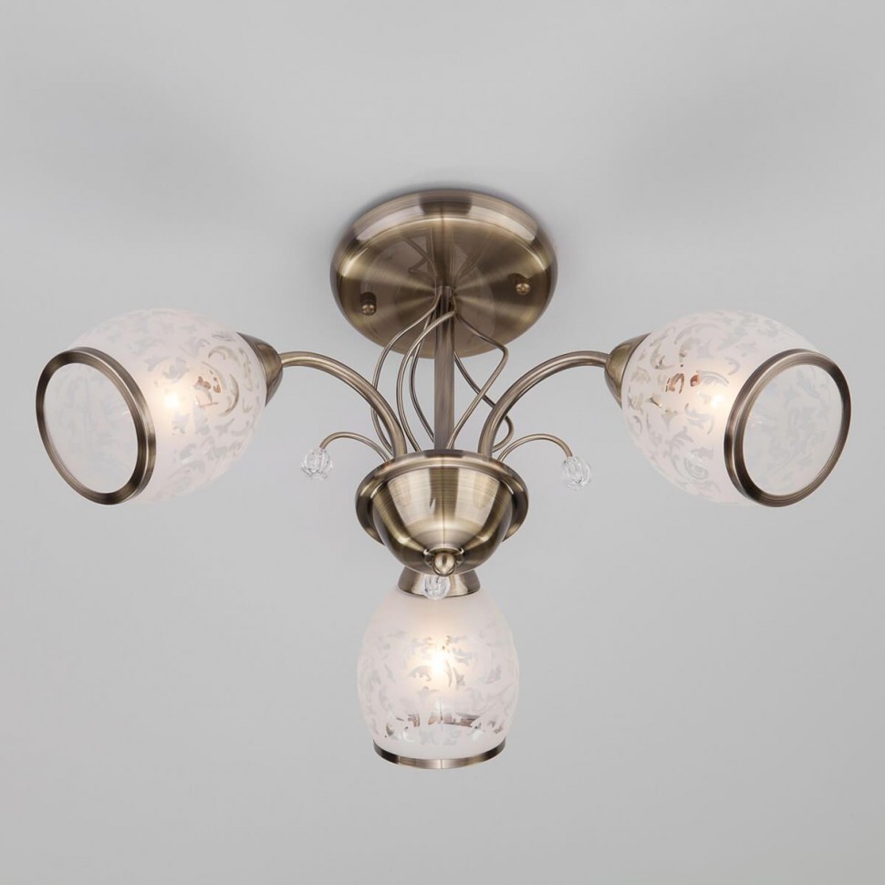 Подвесная люстра Eurosvet 30026/3 античная бронза фото 1 &mdash; Дзинь ля-ля