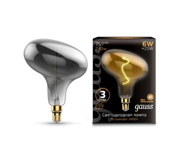 Лампа Gauss LED Vintage Filament Flexible FD180 6W E27 220*280mm Gray 2400K — Дзинь ля-ля