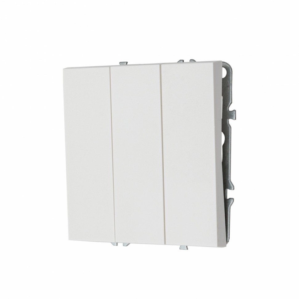 Выключатель трехклавишный MIKAMI 16 А, 250 В белый глянцевый фото 1 — Дзинь ля-ля