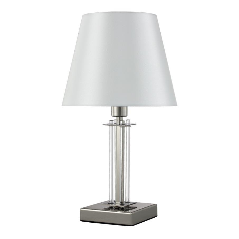 Настольная лампа Crystal Lux Nicolas LG1 Nickel/White фото 1 &mdash; Дзинь ля-ля