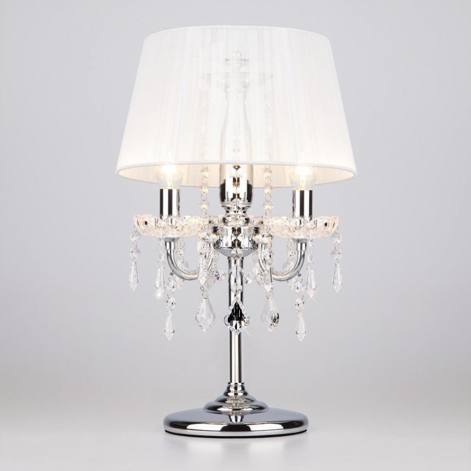 Настольная лампа Eurosvet 2045/3T хром/белый фото 1 &mdash; Дзинь ля-ля