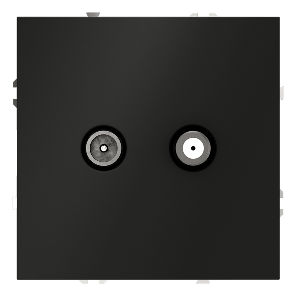 Розетка телевизионнная встраиваемая VOLTUM S70 оконечная TV+SAT, (черный матовый) фото 1 — Дзинь ля-ля