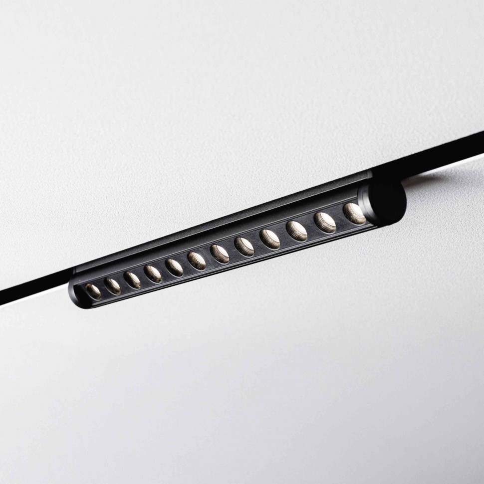 Магнитный трековый светильник MKL-104-12W3K-B Черный 243x22x67, 48V, 12W 840 lm 3000 К 36°, LED Osram, CRI>90 фото 1 — Дзинь ля-ля