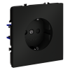 Розетка встраиваемая VOLTUM S70 с заземлением и защитными шторками, 16А, (черный матовый) фото 5 — Дзинь ля-ля