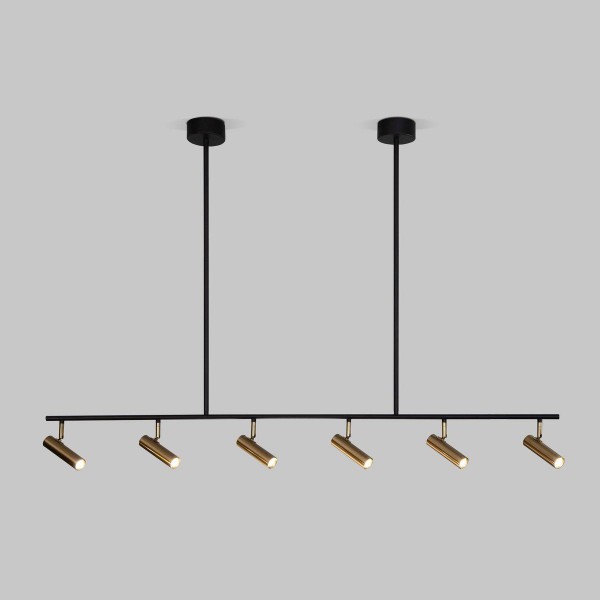 Подвесная светодиодная люстра Eurosvet Epiphania 20252/6 LED черный/латунь &mdash; Дзинь ля-ля