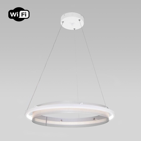 Подвесной светодиодный светильник Eurosvet Imperio 90241/1 белый/ серебро Smart — Дзинь ля-ля