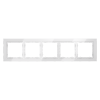 Рамка стеклянная VOLTUM S70 на 5 постов, (белый, стекло) фото 1 — Дзинь ля-ля