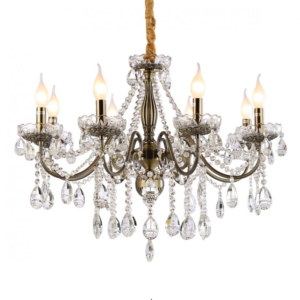 Люстра хрустальная 15557/8AB+CL ЭкономСвет фото 1 — Дзинь ля-ля
