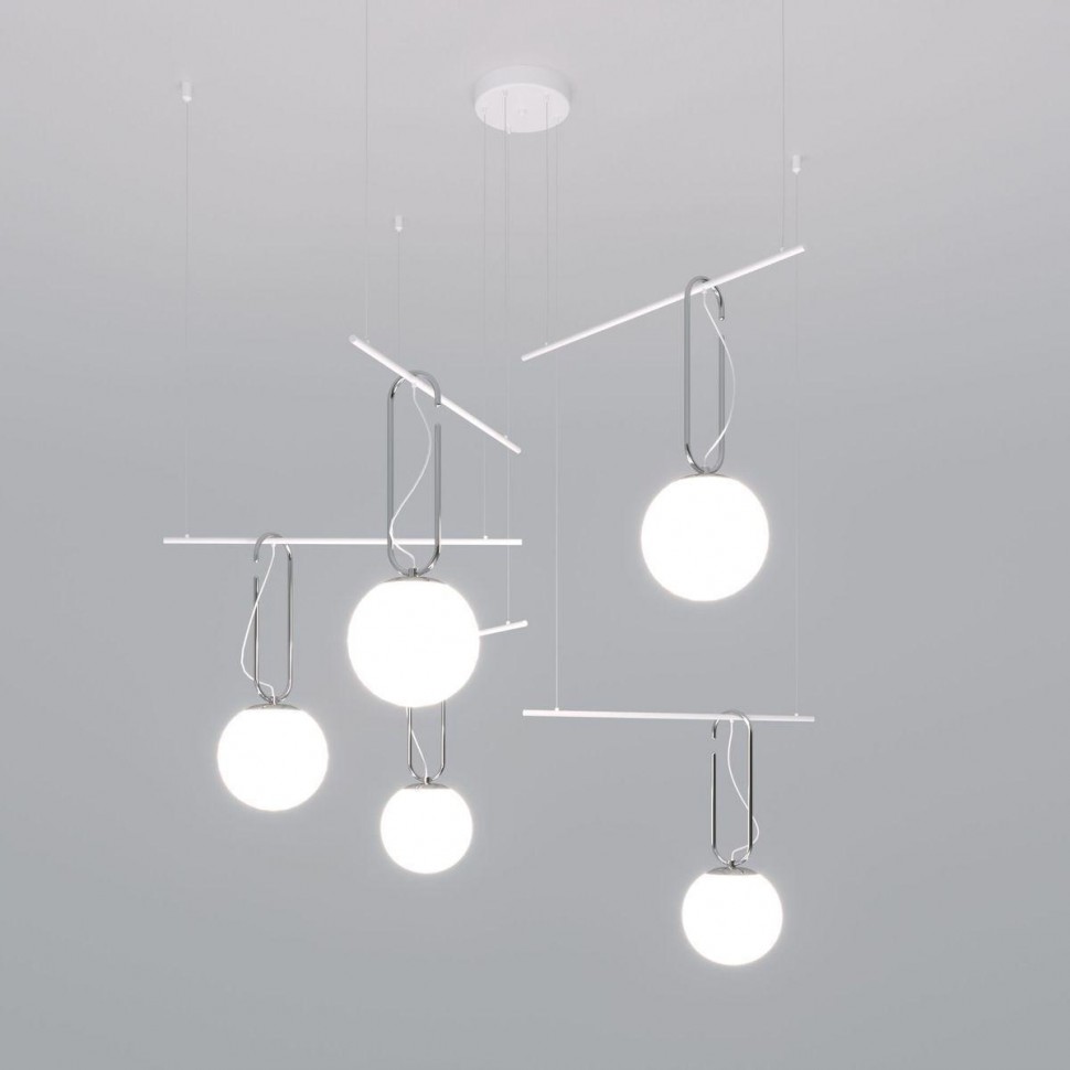 Подвесная люстра Eurosvet Riche 70143/5 белый фото 1 &mdash; Дзинь ля-ля