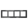 Рамка стеклянная VOLTUM S70 на 4 поста, (графит, стекло) фото 1 — Дзинь ля-ля