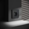 Розетка встраиваемая VOLTUM S70 с заземлением и защитными шторками, 16А, с USB, A+С, (графит) фото 5 — Дзинь ля-ля