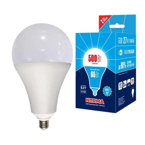 Лампа светодиодная Volpe E27 65W 4000K матовая LED-A160-65W/4000K/E27/FR/NR UL-00005617 — Дзинь ля-ля