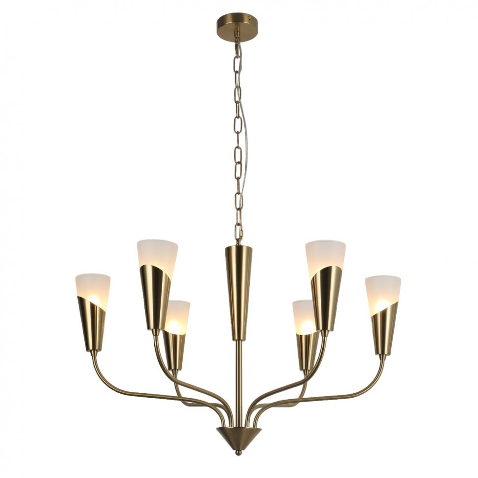 Люстра в стиле модерн G31219/6BRS BRS+WT Gerhort фото 1 — Дзинь ля-ля Люстра в стиле модерн G31219/6BRS BRS+WT Gerhort фото 1 — Дзинь ля-ля