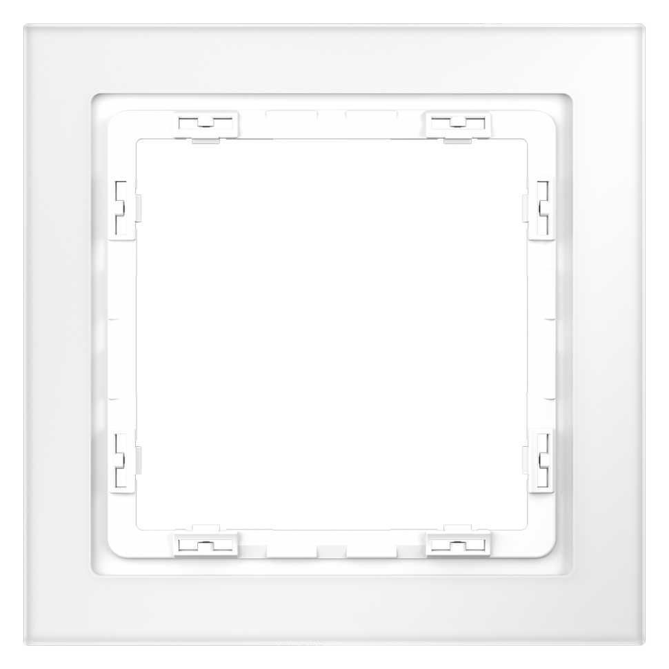 Рамка стеклянная VOLTUM S70 на 1 пост, (белый,матовый,стекло) фото 1 — Дзинь ля-ля