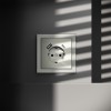Розетка встраиваемая VOLTUM S70 с заземлением и защитными шторками, 16А, с USB, A+С, (сталь) фото 4 — Дзинь ля-ля