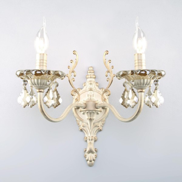 Бра Eurosvet 3281/2 белый с золотом/тонированный хрусталь Strotskis &mdash; Дзинь ля-ля