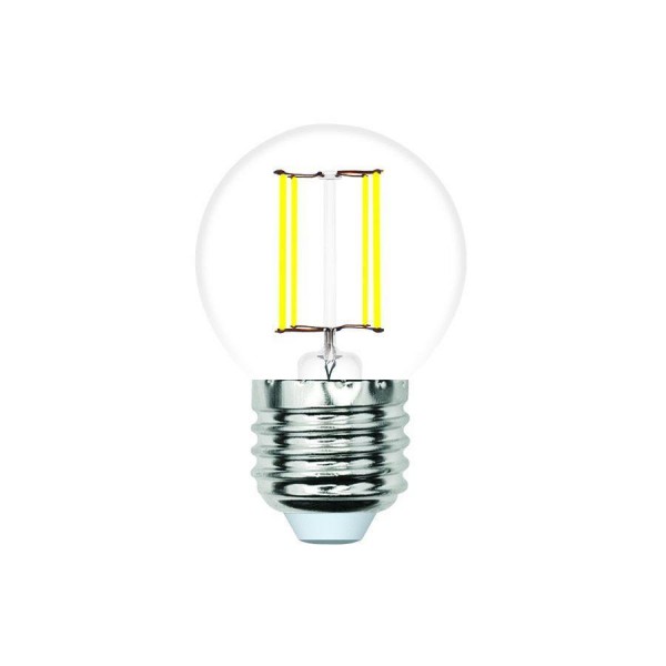 Лампа светодиодная филаментная Volpe E27 4W 3000K прозрачная LED-G45-4W/3000K/E27/CL/SLF UL-00008304 — Дзинь ля-ля