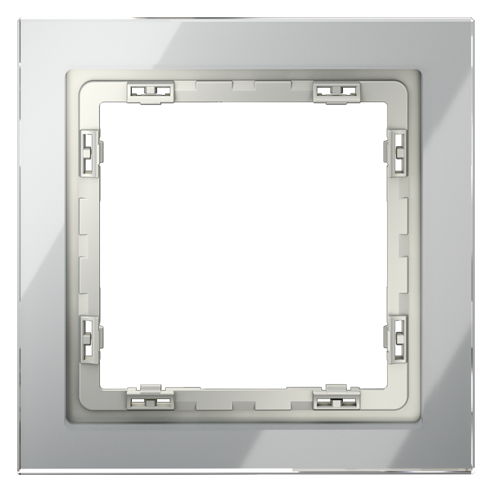 Рамка стеклянная VOLTUM S70 на 1 пост, (сталь, стекло) фото 1 — Дзинь ля-ля