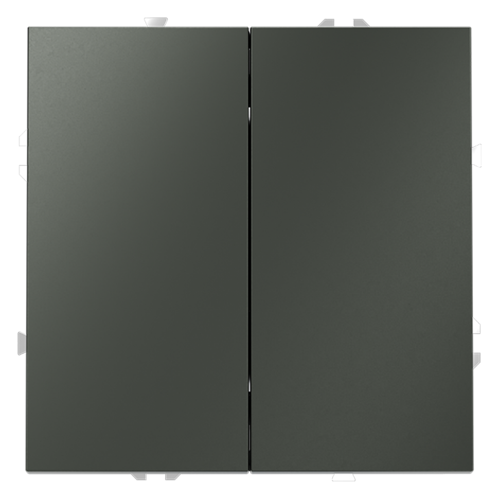 Проходной переключатель встраиваемый VOLTUM S70 двухклавишный 10А, (титан) фото 1 &mdash; Дзинь ля-ля