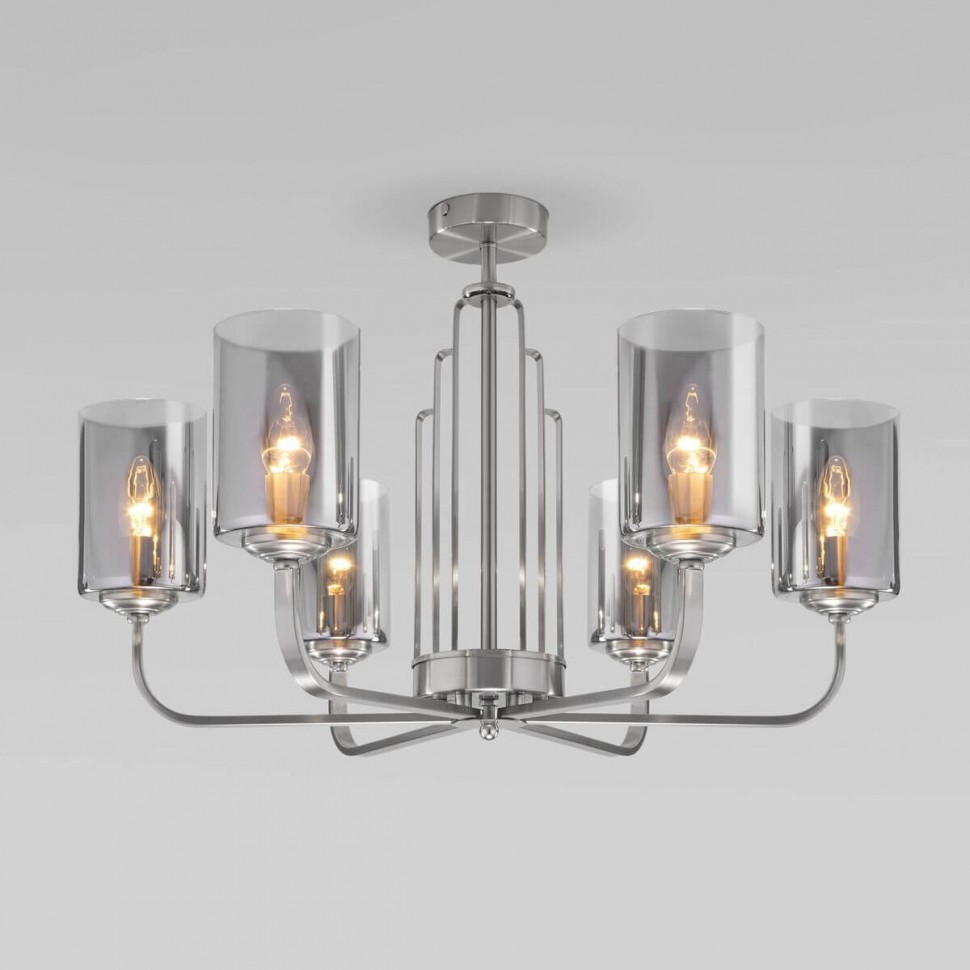 Потолочная люстра Eurosvet Defi 60138/6 сатин-никель фото 1 &mdash; Дзинь ля-ля