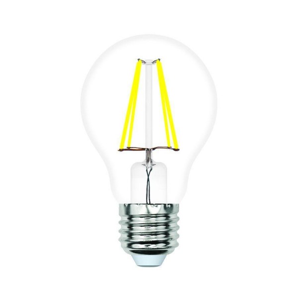 Лампа светодиодная филаментная Volpe E27 5W 3000K прозрачная LED-A60-5W/3000K/E27/CL/SLF UL-00008294 — Дзинь ля-ля