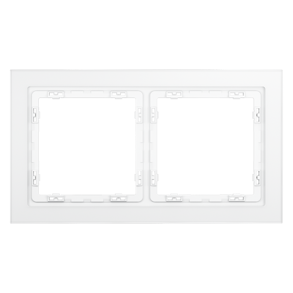 Рамка стеклянная VOLTUM S70 на 2 поста, (белый,матовый,стекло) фото 1 — Дзинь ля-ля