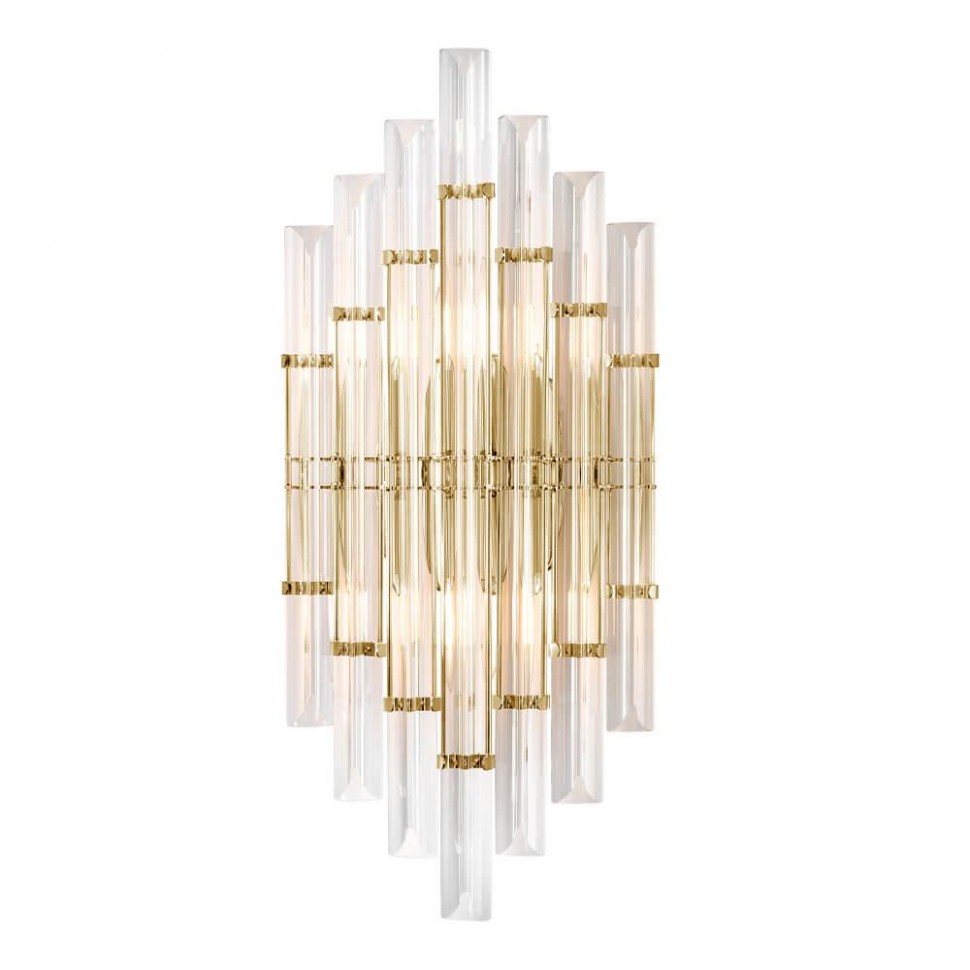 Настенный светильник Crystal Lux Saragosa AP2 Brass/Transparente фото 1 &mdash; Дзинь ля-ля
