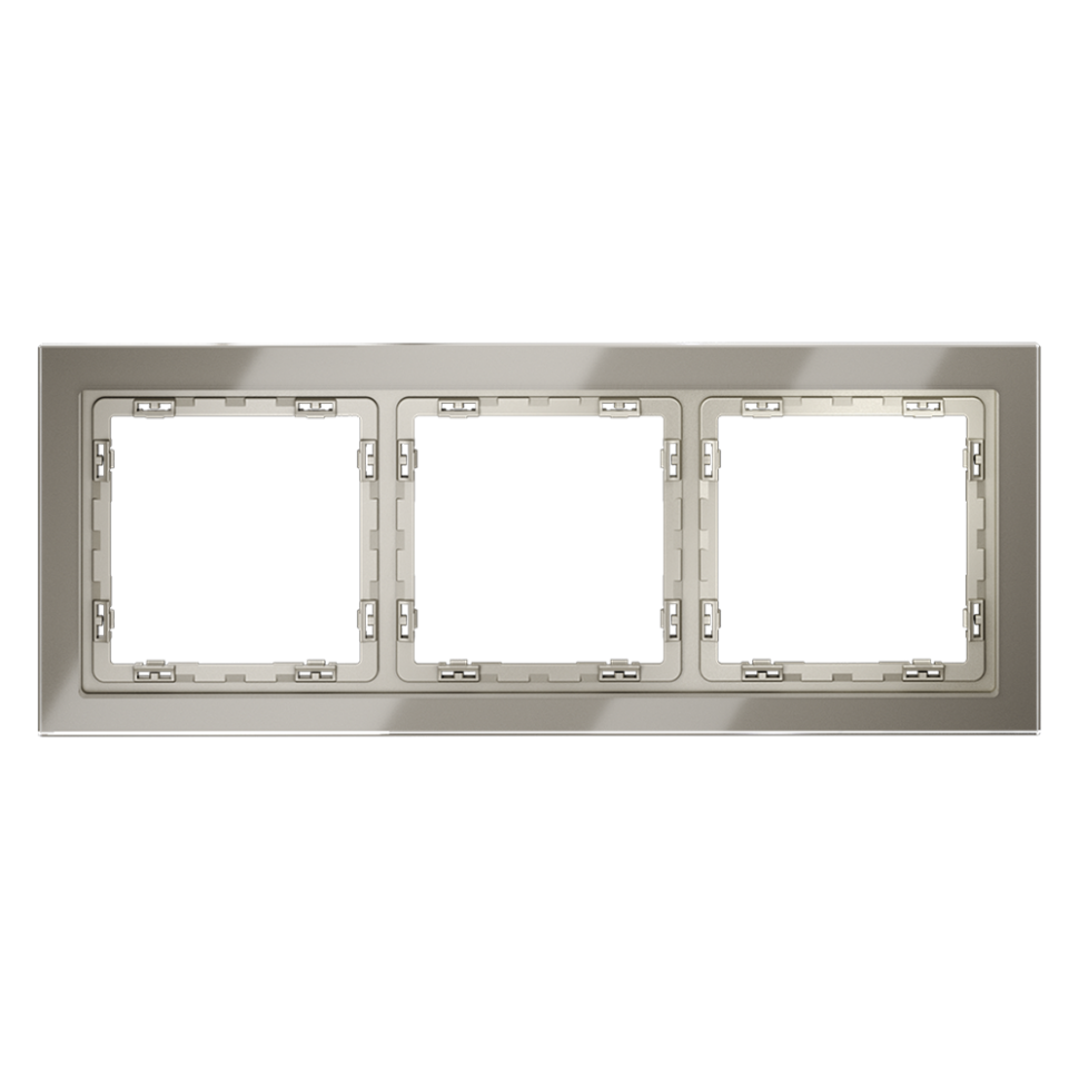 Рамка стеклянная VOLTUM S70 на 3 поста, (шелк, стекло) фото 1 — Дзинь ля-ля