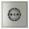 Розетка встраиваемая VOLTUM S70 с заземлением и защитными шторками, 16А, (сталь) фото 6 — Дзинь ля-ля