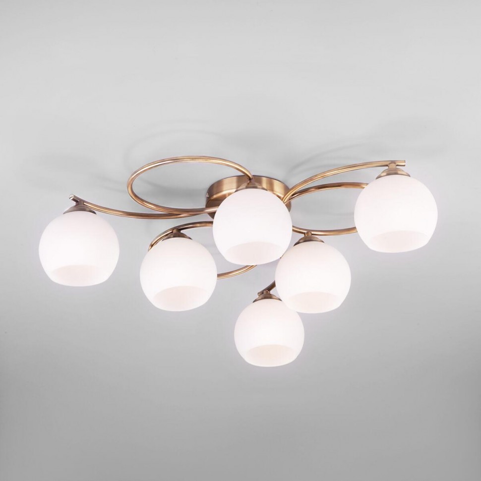 Потолочная люстра Eurosvet 30144/6 античная бронза фото 1 &mdash; Дзинь ля-ля