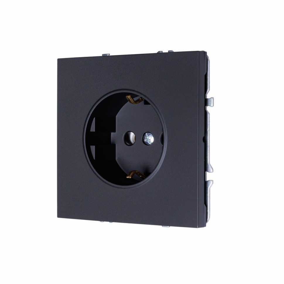 Розетка с заземлением, со шторками MIKAMI 16 А, 250 В черный soft touch фото 1 — Дзинь ля-ля