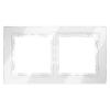 Рамка стеклянная VOLTUM S70 на 2 поста, (белый, стекло) фото 5 — Дзинь ля-ля