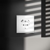Розетка встраиваемая VOLTUM S70 с заземлением и защитными шторками, 16А, с USB, A+С, (белый глянцевы фото 6 — Дзинь ля-ля