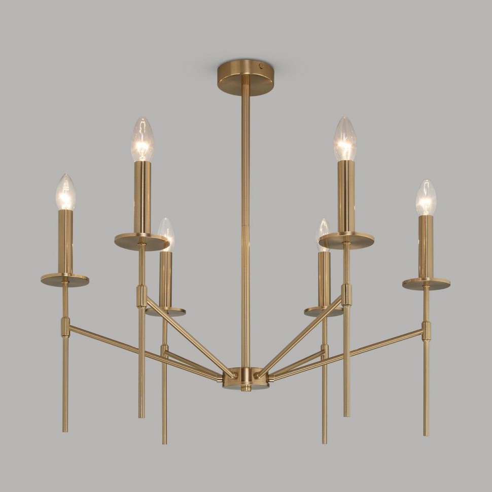 Подвесная люстра Eurosvet Anders 60142/6 латунь фото 1 &mdash; Дзинь ля-ля