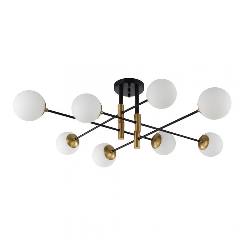 Потолочная люстра Crystal Lux Fidel PL8 Black фото 1 &mdash; Дзинь ля-ля