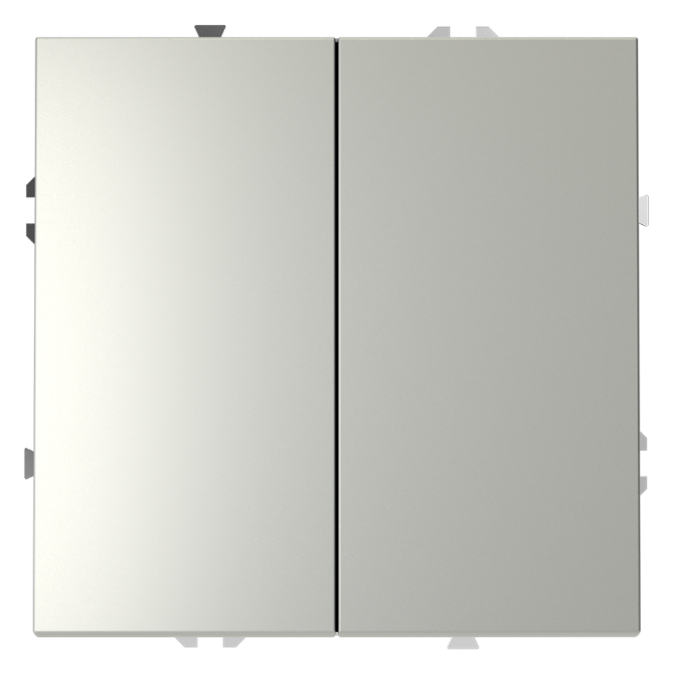 Выключатель встраиваемый VOLTUM S70 двухклавишный 10А, (сталь) фото 1 — Дзинь ля-ля