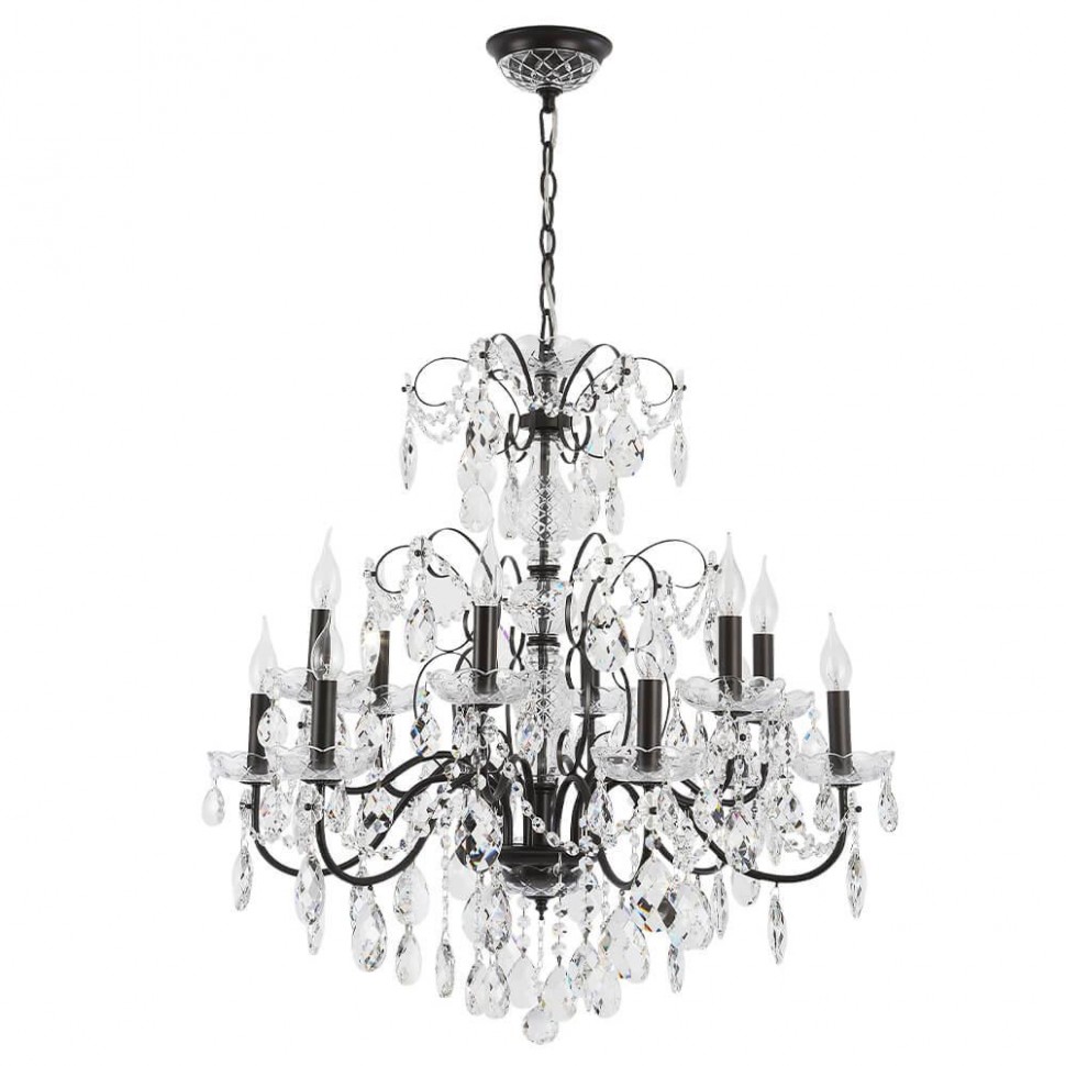Подвесная люстра Crystal Lux Odelis SP12 Brown фото 1 &mdash; Дзинь ля-ля