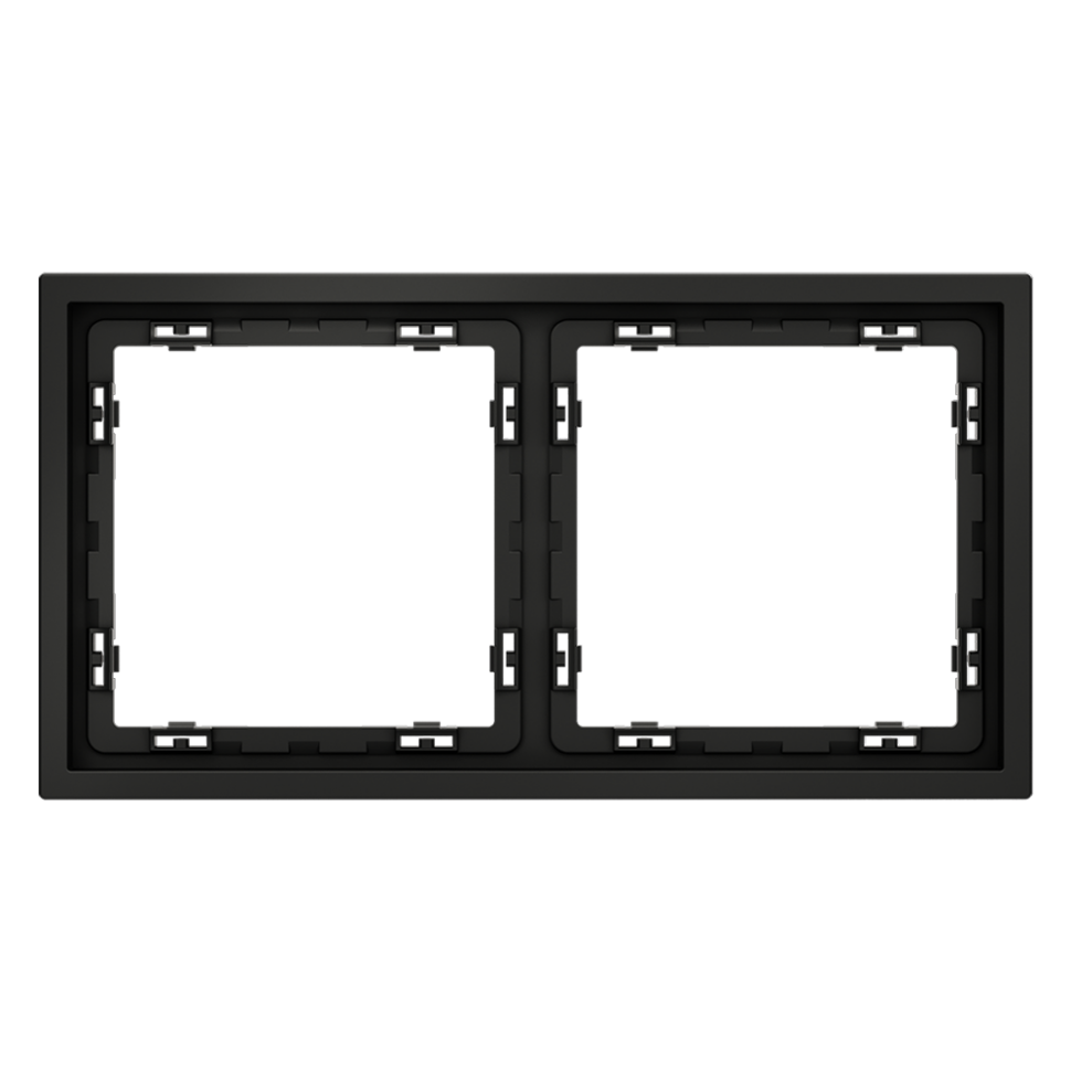 Рамка пластиковая VOLTUM S70 на 2 поста, (черный матовый) фото 1 — Дзинь ля-ля