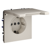 Розетка встраиваемая VOLTUM S70 с заземлением, защитными шторками и крышкой 16А, (кашемир) фото 2 — Дзинь ля-ля