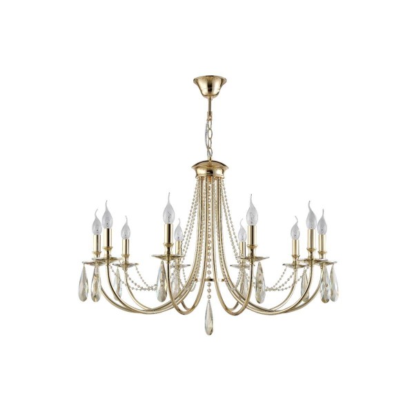 Подвесная люстра Crystal Lux Victoria SP10 Gold/Amber &mdash; Дзинь ля-ля