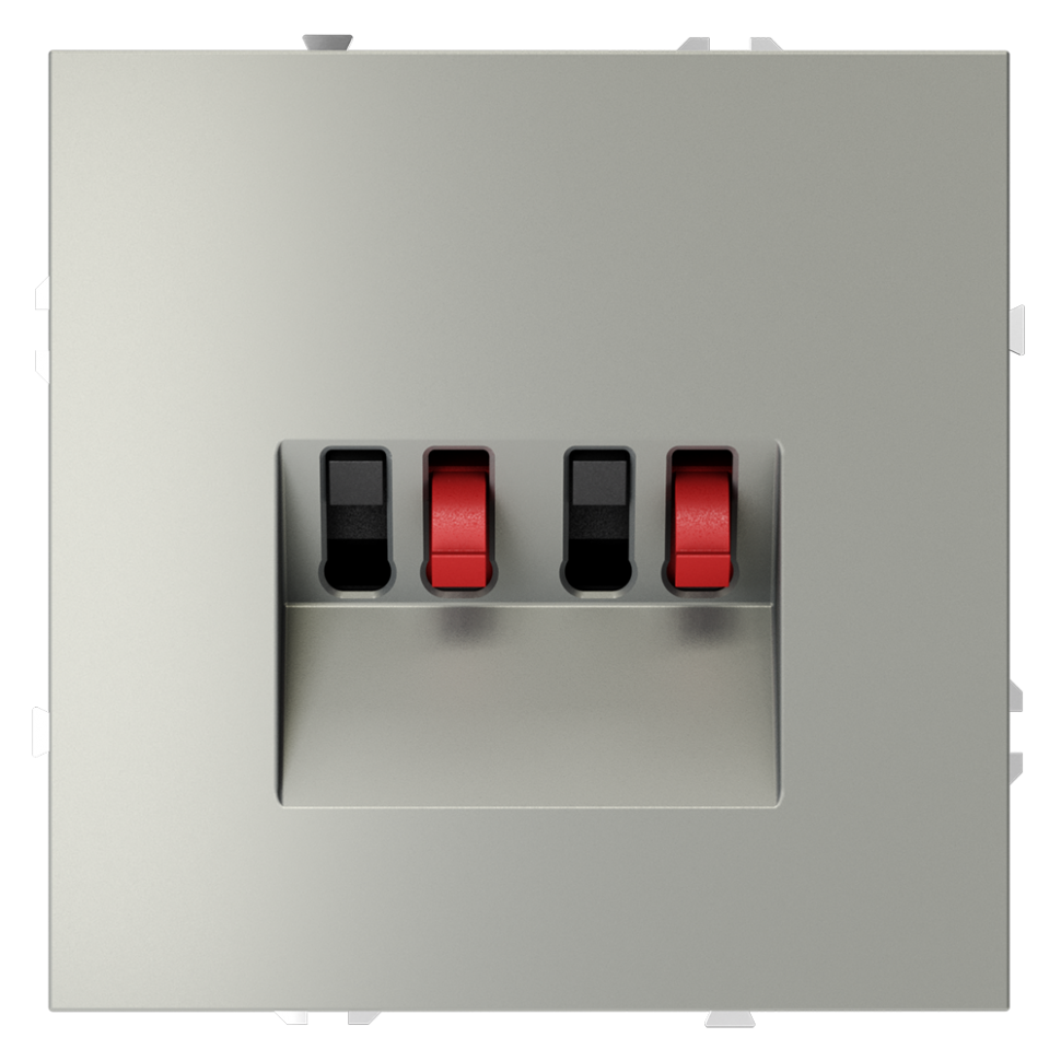 Розетка акустическая встраиваемая VOLTUM S70 4-местная, (сталь) фото 1 — Дзинь ля-ля