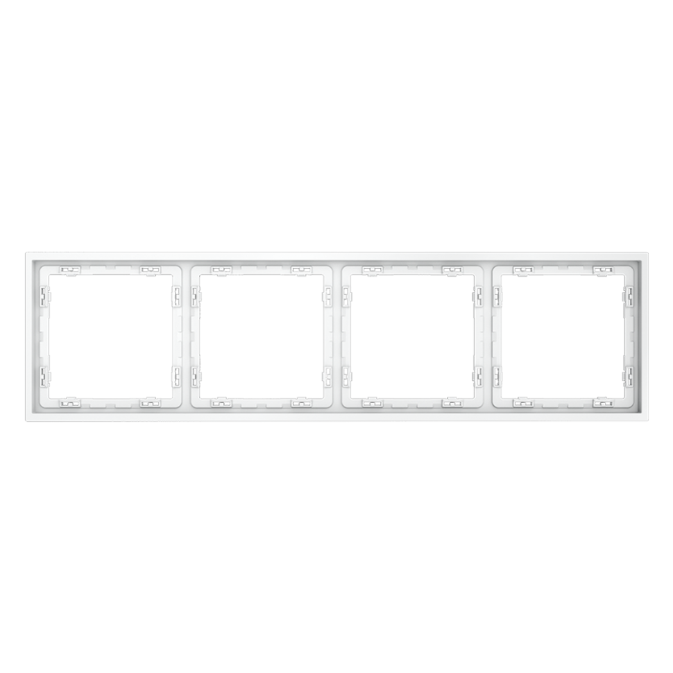 Рамка пластиковая VOLTUM S70 на 4 поста, (белый матовый) фото 1 — Дзинь ля-ля
