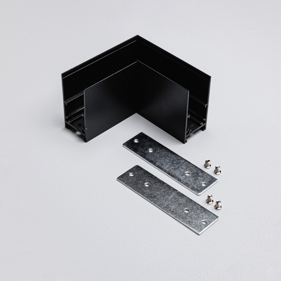 Угловой коннектор для накладного магнитного трекового шинопровода MKA-2S-CC-B Черный фото 1 — Дзинь ля-ля