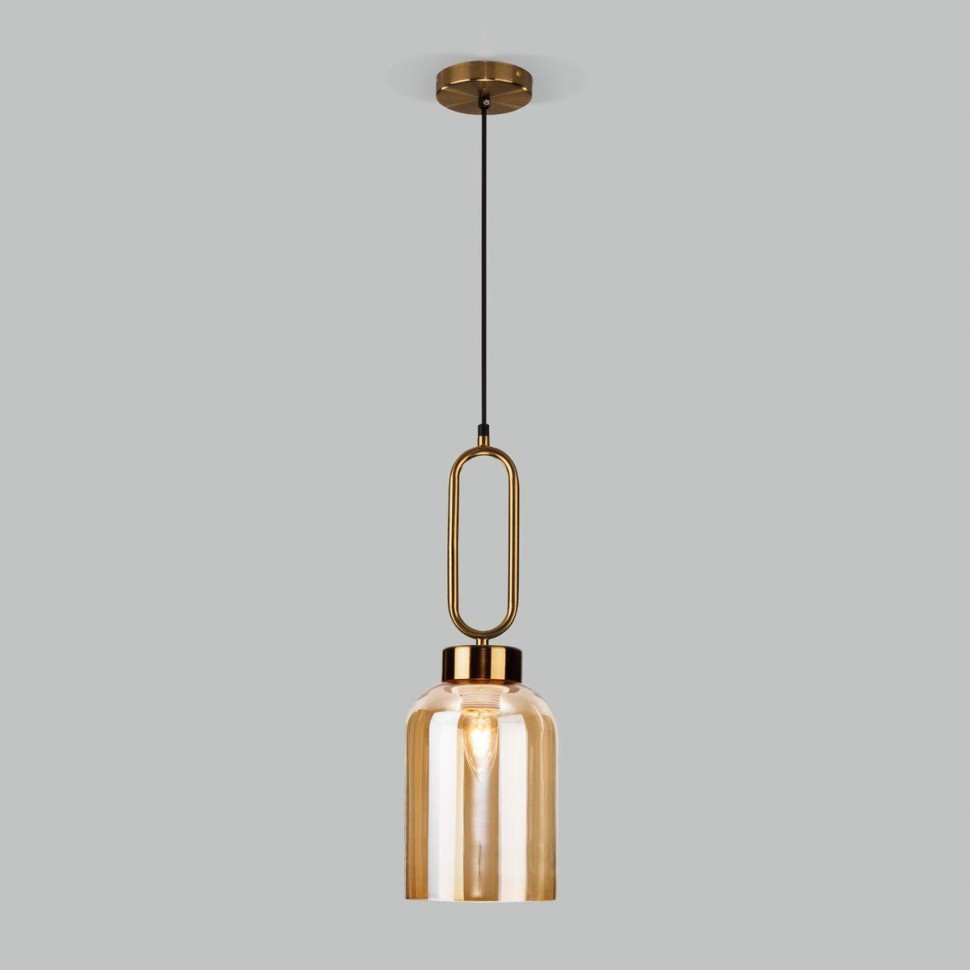 Подвесной светильник Eurosvet Flou 50229/1 янтарный фото 1 &mdash; Дзинь ля-ля